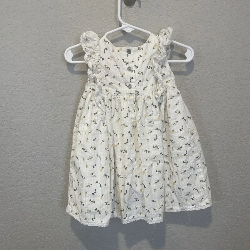 Isaac Mizrahi dress toddler girl 12m Smocked Yellow Flowers Floral Summer